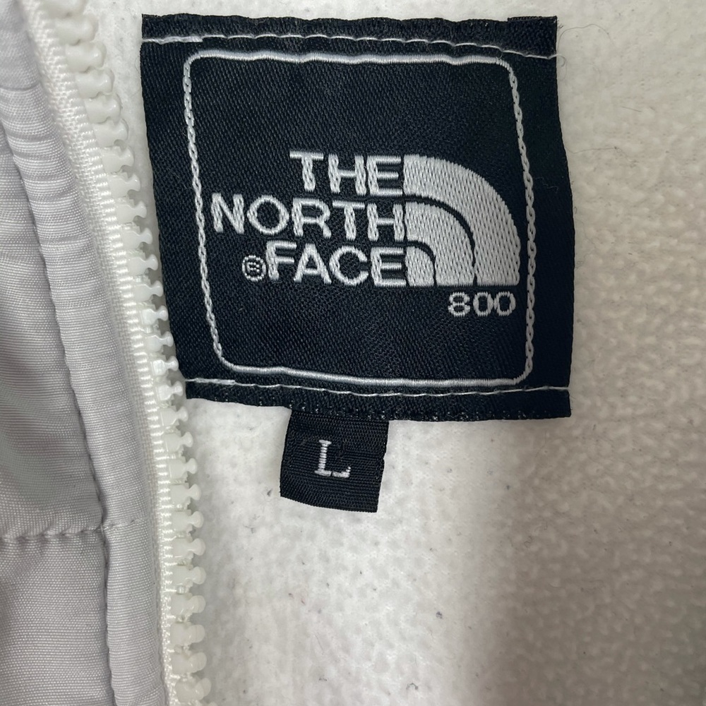 The North Face Size Large Denali White Grey Long Sleeve Zip Up Jacket - Picture 5 of 11
